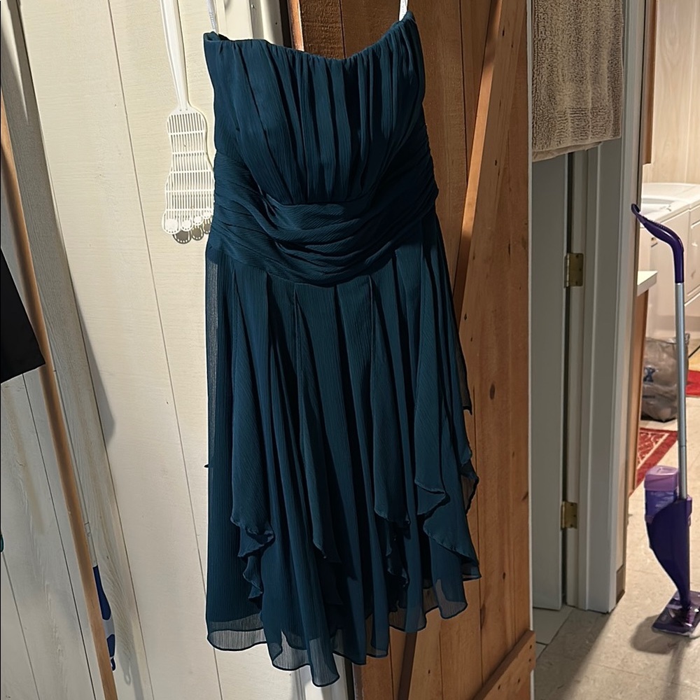 Elegant Teal Strapless Dress